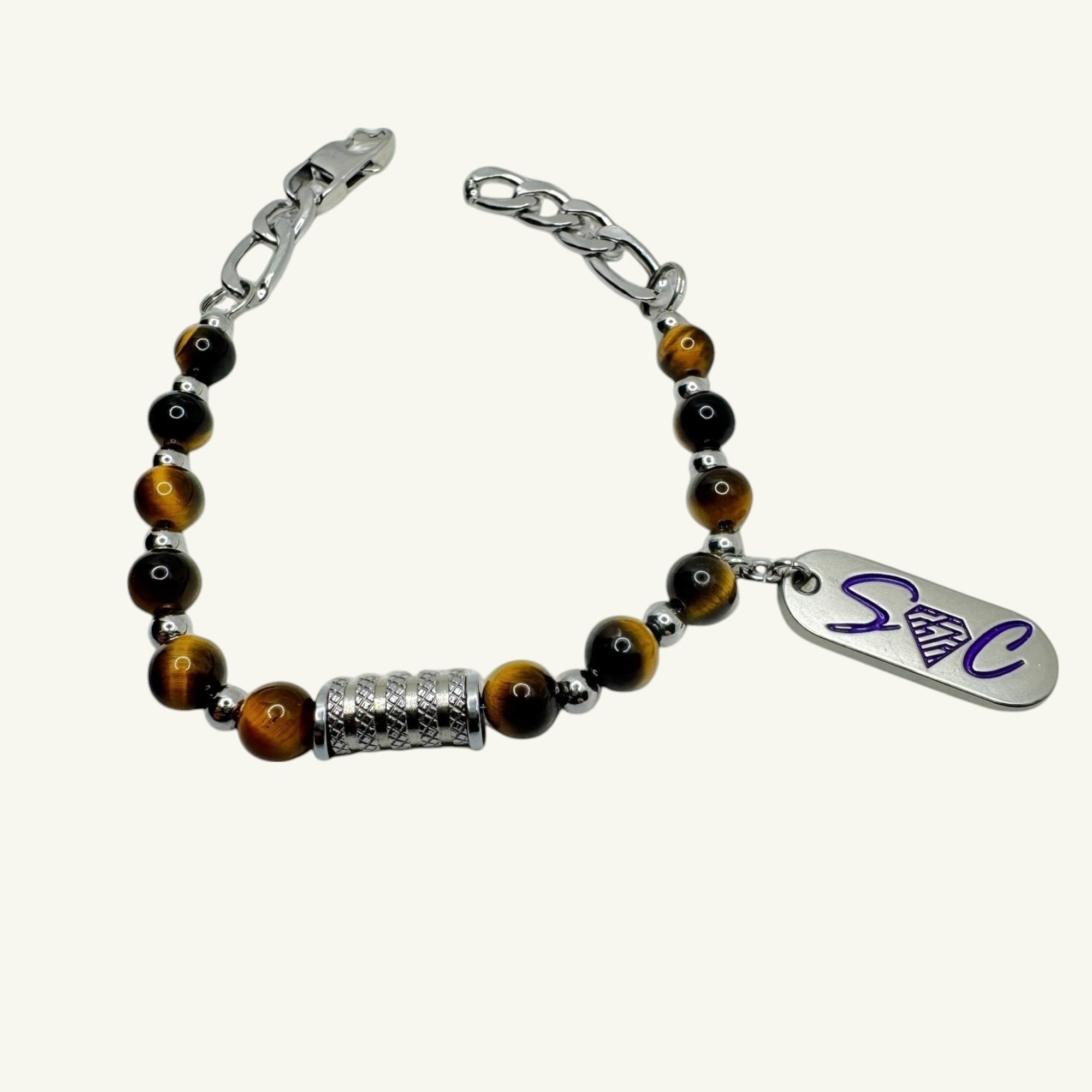Bracciale tigre sfere lisce Sharifa Crystals